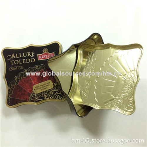 Chocolate Tin Can Packaging, Made of Food Grade Tinplate, Various Shapes and Sizes are Available